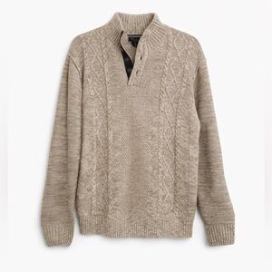 Men's Taupe V-Neck Sweater